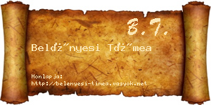Belényesi Tímea névjegykártya